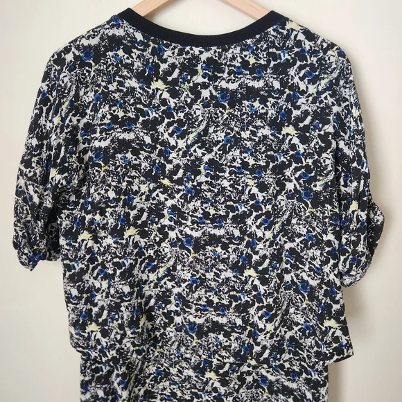 Comptoir des Cotonniers | 100% Silk Abstract Floral Short Sleeve Dress - Sz XS/S - Picture 10 of 15